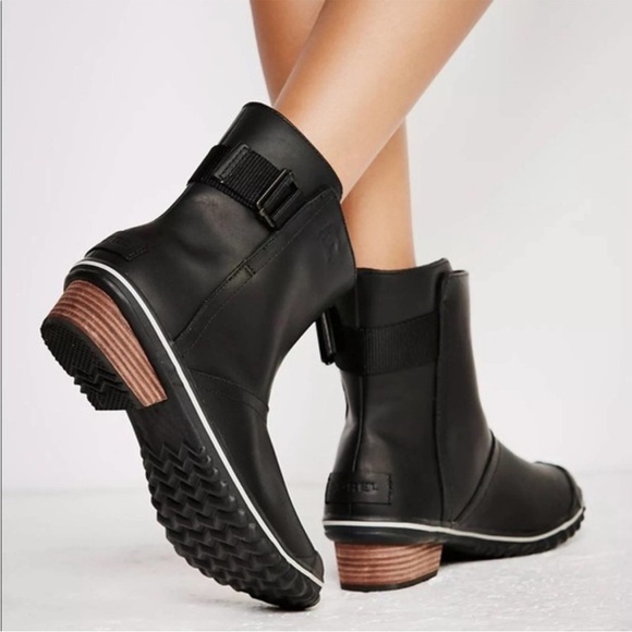 Sorel Black Leather and Rubber Slimpack Short Pull On Weather Riding Boots  7.5 - Picture 1 of 14